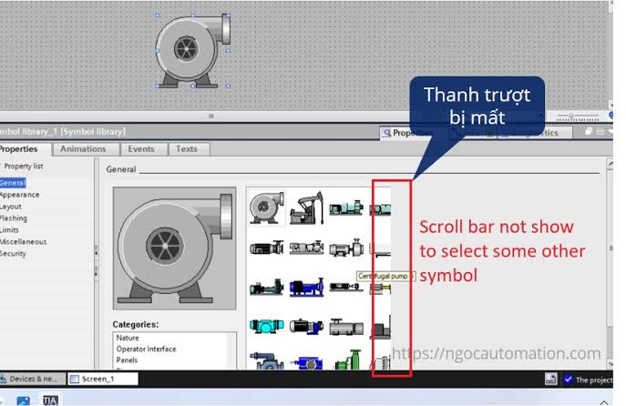 Lỗi mất thanh trượt symbols trong Tia portal