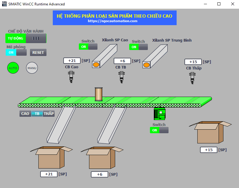 Đồ án phân loại sản phẩm theo chiều cao – PLC S71200 và Tia portal